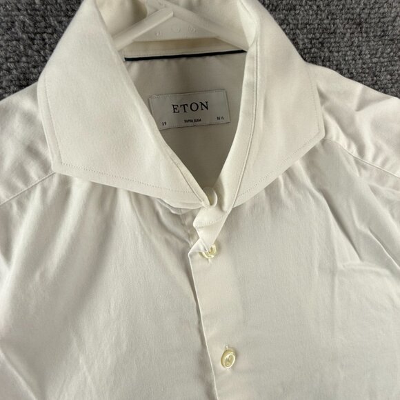 Eton White Romania Cotton Cutaway 15.5 Super Slim Signature Twill Mens Button Up - Picture 2 of 16